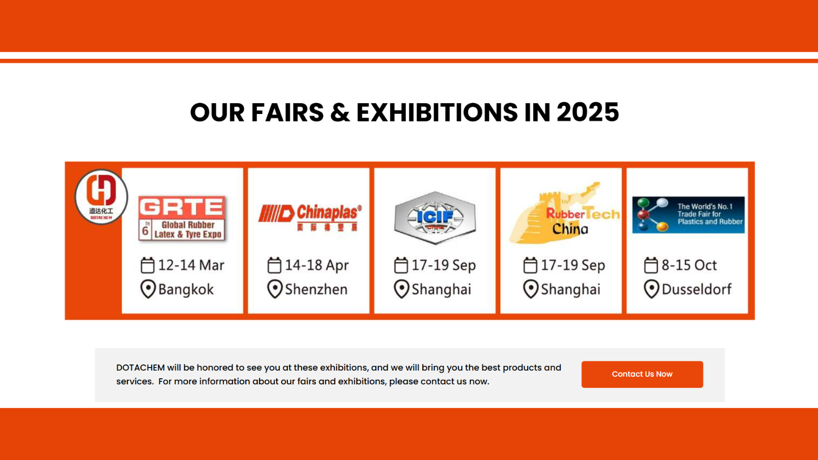 Dotachem deltager i marts 2025 Thai Global Rubber Latex & Dækudstilling