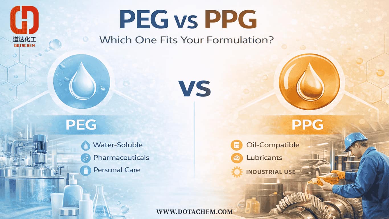 Polyethylenglycol (PEG) vs polypropylenglycol (PPG): Hvilken er den rigtige til din formulering?